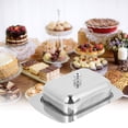 thumbnail image 2 of Khall Plat à Beurre en Acier Inoxydable Plateau de Fromage Boîte de Rangement pour Aliments Contenant à Dessert avec Couvercle, Contenant à Fromage, Contenant à Beurre, 2 of 8