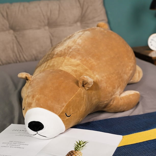 27/50/75cm Lovely Lifelike Animal Polar Bears Plush Toy Soft Bear Pillow Cute Back Cushion Kids Baby Girl Birthday Home DecorKhaki75cm Deng Xun unisex