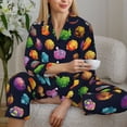 thumbnail image 6 of Lsque Lovely Planet Pattern Long Sleeve Pajama Set for Women - Soft 2-Piece Sleepwear and Loungewear Set with Pockets, Comfy Nightwear-X-Large, 6 of 7
