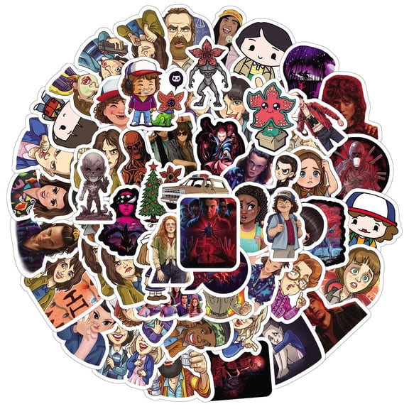 120 PCS For Stranger Cartoon Things Themed Stickers, Cute Vinyl Waterproof Stickers, for Teen Suitable for Water Bottles,Laptop, Phone, Guitar, Skateboard, Travel Case, Notebook