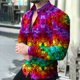 thumbnail image 1 of Camisa de hombre con solapa floral, camisa de manga larga con botones para uso diario y festivo, ropa cómoda y suave, diseño de botones de moda, informal, 1 of 6