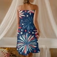 thumbnail image 4 of Women's 4th of July Bandeau Dress, Sleeveless Casual Tank Dress with Side Pockets, Stylish Holiday Outfit for Concerts and Festivals,Royal Blue L, 4 of 5
