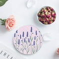 thumbnail image 3 of FMSHPON Lavender Set of 6 Round Coaster for Drinks, Absorbent Ceramic Stone Coasters Cup Mat with Cork Base for Home Kitchen Room Coffee Table Bar Decor, 3 of 4