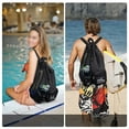 thumbnail image 6 of Mesh Drawstring Swimming Bag Beach Backpack With Wet Pocket For Fitness Workout Grey Fangkenuo, 6 of 8