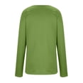 thumbnail image 5 of Sevevn Women's Fashion Solid Loose Long Sleeve T-shirt Pullover Tops Army Green XL Summer, 5 of 7