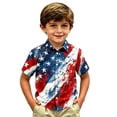 thumbnail image 4 of RMGVDSD Boys 4th of July Shirts American Flag Patriotic Shirt Striped Stars Casual Button Up Independence Day Summer Short Sleeve Shirt Tops 12-13 Years, 4 of 4