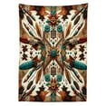 thumbnail image 2 of Ambesonne Rustic Outdoor Tablecloth, Aztec Inspired Feathers Art, 58"x120", Cinnamon Redbrown and Teal, 2 of 2