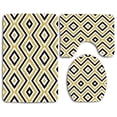 thumbnail image 1 of ABPHQTO Motivo étnico dorado Zig Zag Rectangular Lines Modern Juego de alfombras de baño de 3 piezas Alfombra de baño Alfombra de contorno y tapa de inodoro, 1 of 2