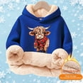 thumbnail image 5 of Big Girls Hoodies Sweatshirts Girls Lined Hoodie Cute Print Sweatshirt Warm Pullover Top Cozy Youth Outerwear Navy 13T-14T, 5 of 5