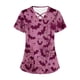 thumbnail image 3 of Tops Cortos para las Mujeres, Halloween Impreso en Cuello en V con Bolsillo, Moda Casual Manga Corta, 3 of 5