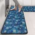 thumbnail image 2 of Kitchen Rugs Sets Of 2,Blue Christmas Snowflake Pattern Anti Fatigue Kitchen Mat Rugs Non Slip Washable,Decorative Kitchen Floor Mats for Kitchen,Sink,Laundry,17"x47"+17"x47", 2 of 5