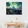 thumbnail image 2 of GOSMITH Northern Lights Wall Art, Canvas Wall Art Print, Iceland Mountain Wall Art, Aurora Borealis Painting, Aurora Borealis Picture, Snowy Mountain Canvas, Bedroom Wall Art, Landscape Wall Art., 2 of 4