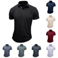thumbnail image 6 of Men's Ultra Soft Short Sleeve Tops Buttons Lapel V Neck Front Pocket Cotton Comfort Casual Shirts Slim Fit Activewear Gray,M, 6 of 6