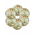 thumbnail image 7 of 13 Inch Round Placemats Set of 6, Sunflower Gnomes Non Slip Heat Insulation PP Table Mats, Spring Farmhouse Vintage Daisy Leaf Plaid Washable Place Mats for Kitchen Dining Party Table Decor, 7 of 7