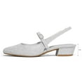 thumbnail image 2 of Pennysue Women's Slingback Sandals Silver Glitter Low Block Heel Mary Jane Pumps 6M, 2 of 6