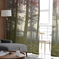 thumbnail image 4 of Sheer Curtains 84 inches Long, Fall Foggy Forest Shades of Pink and Yellow Light Filtering Sheer Window Curtains Rod Pocket Voile Drapes for Bedroom Living Room, 52"W x 84"L 2 Panels, 4 of 7
