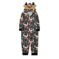 thumbnail image 2 of Baqcunre Family Christmas Pajamas Matching Sets,Children Kids Merry Christmas Sets Dark Grey Prints Hooded Zipper Jumpsuit Outfit Lounge Set,Kids Christmas Pajamas Christmas Pajamas Dark Gray 6T, 2 of 7