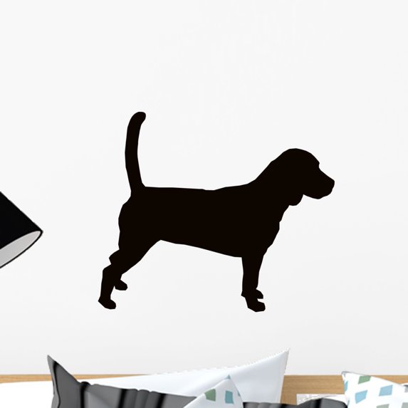 Beagle Hound Dog Silhouette Wall Mural by Wallmonkeys Peel and Stick Graphic (18 in W x 15 in H) WM5589