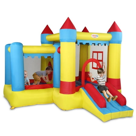 Zimtown Inflatable Bounce House Castle Ball Pit Jumper Moonwalk Bouncer Without Blower for Kids Play