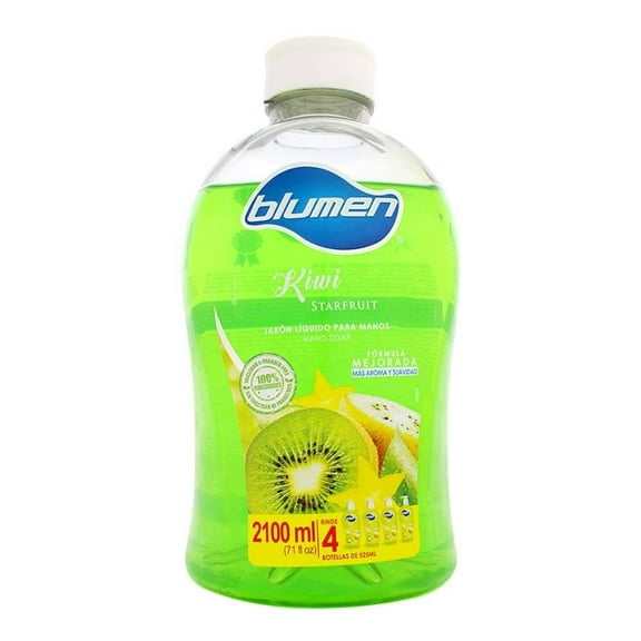 Jabón líquido para manos Blumen kiwi antibacterial extra suave 2.1 l