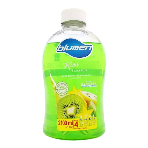 Jabón líquido para manos Blumen kiwi antibacterial extra suave 2.1 l