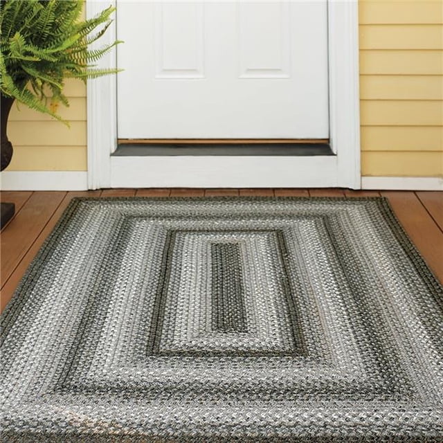 Homespice Decor 316639 8 x 10 ft. Graphite Ultra Durable Rectangular Braided Rug - Grey, Ivory & Cream