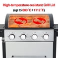 thumbnail image 6 of 4-Burner Propane Gas Grill – 40,000 BTU Stainless Steel BBQ Grill with Porcelain-Enameled Cooking Grates, Pull-Out Grease Tray & Foldable Side Shelves, Even Heat Distribution, 6 of 6