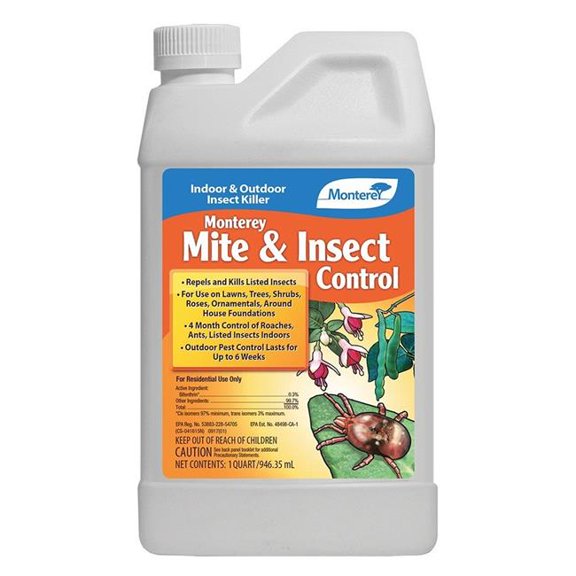 Monterey Mite & Insect Control Insect Spray for Home and Garden, 32 Ounces