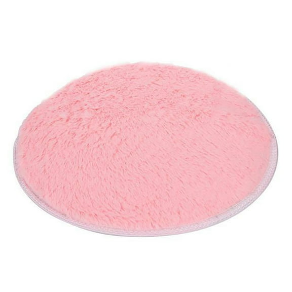 NUZYZ 40cm Round Bathroom Bedroom Coral Fleece Soft Non-slip Floor Mat Rug Home Decor Blue