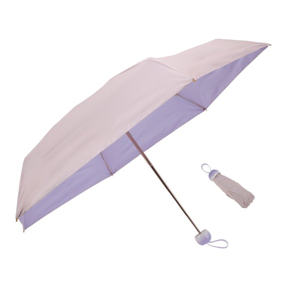Unique Bargains 1 Pcs Compact Umbrella 5-Fold Umbrella Pink Purple
