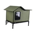 thumbnail image 4 of Caseta exterior para mascotas, refugio para gatos con patas elevadas, cama aislada para gatos, caseta tipo cueva para perros, cama para gatitos, para, 4 of 8