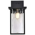 thumbnail image 6 of Nuvo Lighting Vernal 1 Light Large Wall Lantern Matte Black with Clear Water Glass, 6 of 7