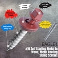 thumbnail image 5 of EAGLE 1 (250 Count) Metal Roofing Screws Painted Hex Washer Head Sheet Metal Roof Screw. Self Starting/self Tapping Metal to Wood, Sheet Metal Roofing siding Screws (3", Barn Red), 5 of 6