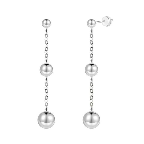 Alexcraft Dangle Drop Earrings for Women, 14K Gold Plated Ball Bead Stud Earrings Sterling Silver Post Ball Earrings for Women Hypoallergenic Jewelry Gift