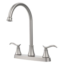 Brushed Pull Out Kitchen Faucet - Single Handle High Arc Stainless Steel Sink Faucet with Pull Down Sprayer, 360 Swivel, Deck Mount Brushed Nickel   Metal