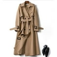thumbnail image 2 of Women Overcoat Solid Slim Fit Coat Jacket Long Outerwear Windbreaker Trench, 2 of 6