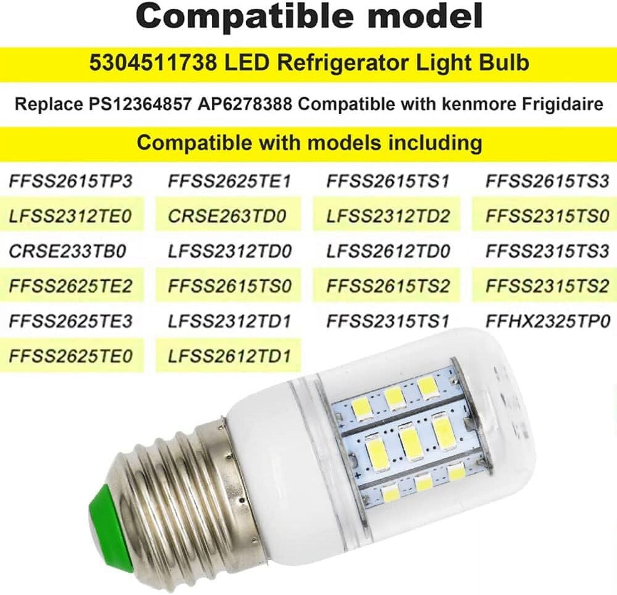 LED Light Bulb Compatible wth Electrolux Frigidaire Kenmore