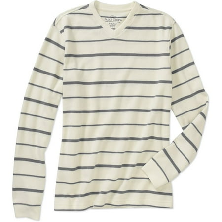 Faded Glory Fg Ls Flatbk Tipped V Nk