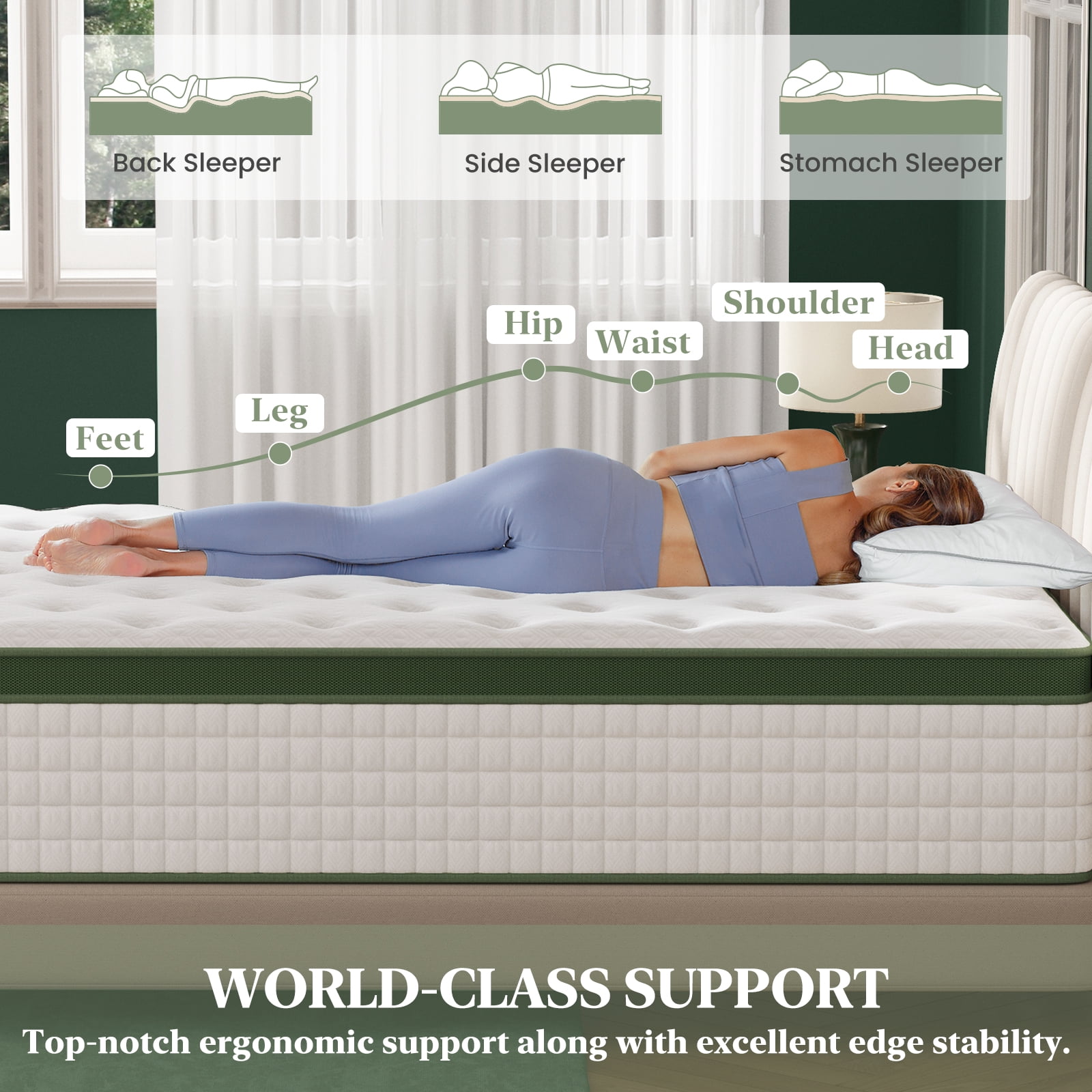 Sleepmax Aura 14" Firm King Hybrid Mattress in a Box, 365 Night Trial, Euro Top, Pain Relief, CertiPUR-US