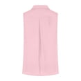 thumbnail image 5 of DYMADE Womens Summer Workwear Turn-down Collar Sleeveless Single Breasted Basic Blouse, 5 of 5