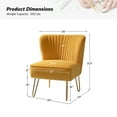 thumbnail image 5 of Velvet Armless Accent Chair Set of 2 Gold Metal Legs Modern Upholstered Single Sofa Side Chair Home Living Room Mustard, 5 of 7
