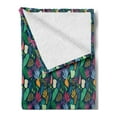 thumbnail image 2 of Botanical Soft Flannel Fleece Throw Blanket, Creative Nature Fun Pattern with Abstract Leaves and Spots, Cozy Plush for Indoor and Outdoor Use, 60" x 80", Multicolor, by Ambesonne, 2 of 5