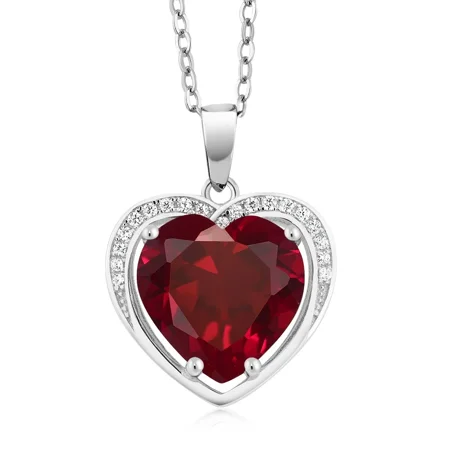 Ruby Gemstone Pendant | Genuine Red Ruby Necklace for Women | Sterling Silver July Birthstone Jewelry Gift gemstone Jewellery