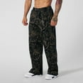 thumbnail image 3 of Havenx Mens Baggy Camo Sweatpants Graphic Camo Pants Wide Leg Elastic Waist Streetwear with Pockets Athletic Joggers Workout Casual Fashion Open Bottom Clothing,Black S, 3 of 5