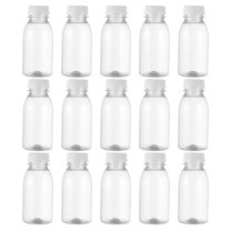 Yongwei Yogurt Containers 15pcs Plastic Empty Juice Bottles with Caps Clear Milk Bottles Water Bottles Beverage Bottle