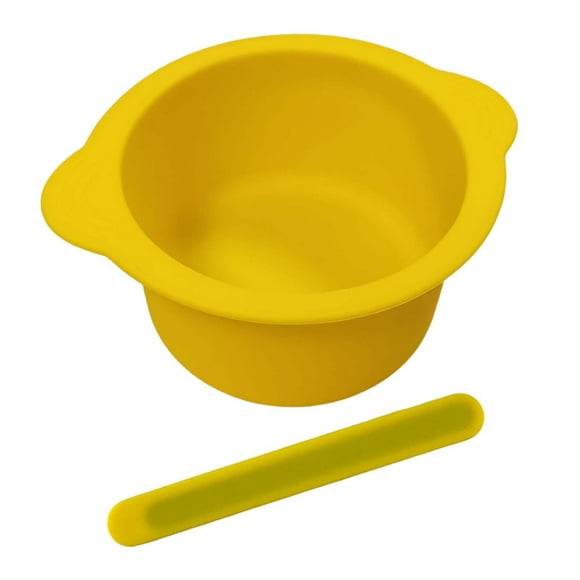 Cuenco para mascarilla facial, cuenco para cera, fácil de limpiar, pequeño y compacto, cuenco para depilación cera, cuenco para mezclar maquillaje Amarillo