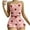Pink, variant on Tnhcen Women's Sleeveless Ribbed Pajama Set Bow & Strawberry Print Shorts - Comfy Loungewear Home/Out Ready Sizes S-XL