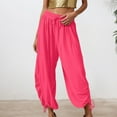 thumbnail image 2 of Women's Casual Pants Comfortable Loose Fit Harem Style Bottoms With Tie Waist And Leg Detail For Stylish Everyday Looks, 2 of 6