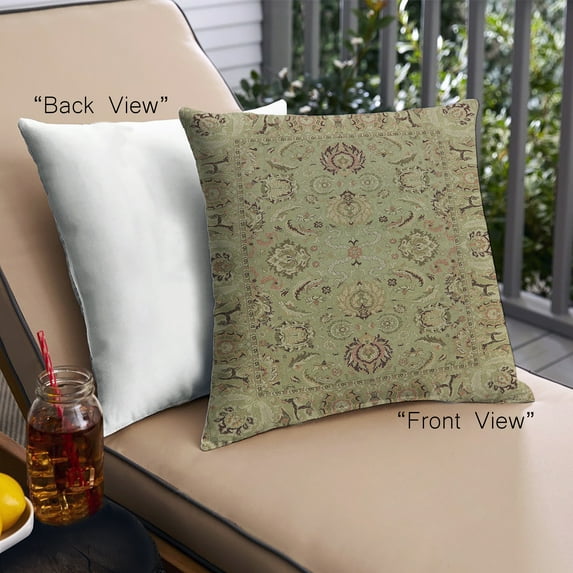 Ahgly Company Outdoor Square Mid-Century Modern Throw Pillow, 18 inch by 18 inch