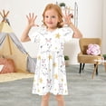thumbnail image 5 of Lovely Rabbits and Stars Girls Short Sleeve Dress A Line Sun Protection Breathable Comfort Sundress 4T, 5 of 8